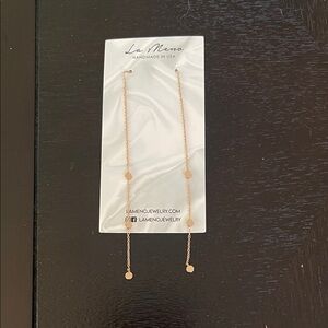 La Meno Rose Gold Drop Earrings new